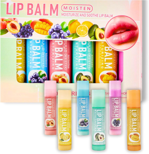 6pcs lip balm set fruity - balm,
